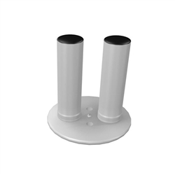 WaveLine Double Hole Circular Foot. WaveLine single edge foot with aluminum necking for the WaveLine series of exhibit systems.