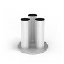 WaveLine Triple Hole Circular Foot. WaveLine single edge foot with aluminum necking for the WaveLine series of exhibit systems.