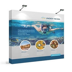 12ft x 8ft Makitso OneFabric Straight Display w/o End Caps.  Choose this easy, impactful and affordable display to stand out from your competition at your next trade show.