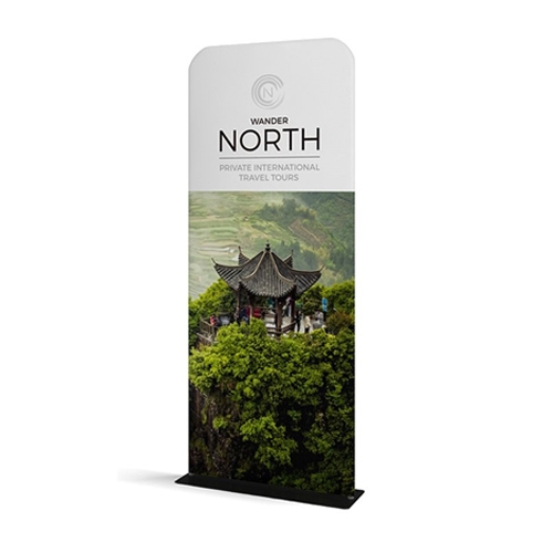 36in x 89in Waveline Tension Fabric Banner Stand | Double-Sided Print