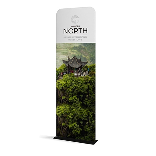 36in x 116in Waveline Tension Fabric Banner Stand | Single-Sided Print