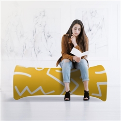 Inflatable Air Bench with Fabric Graphic Print - by Makitso. Portable indoor/outdoor modular seating.