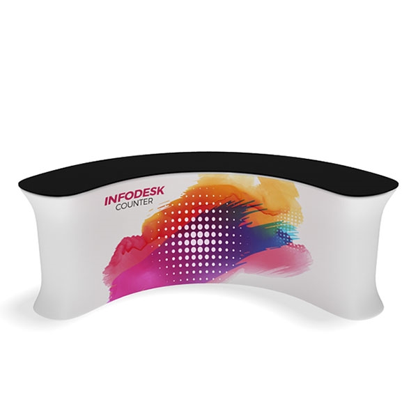 8.5ft Wide Waveline InfoDesk Trade Show Counter - Kit 04CI | Tension Fabric Graphics