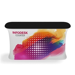 5.5ft Wide Waveline InfoDesk Trade Show Counter - Kit 02F | Tension Fabric Graphics