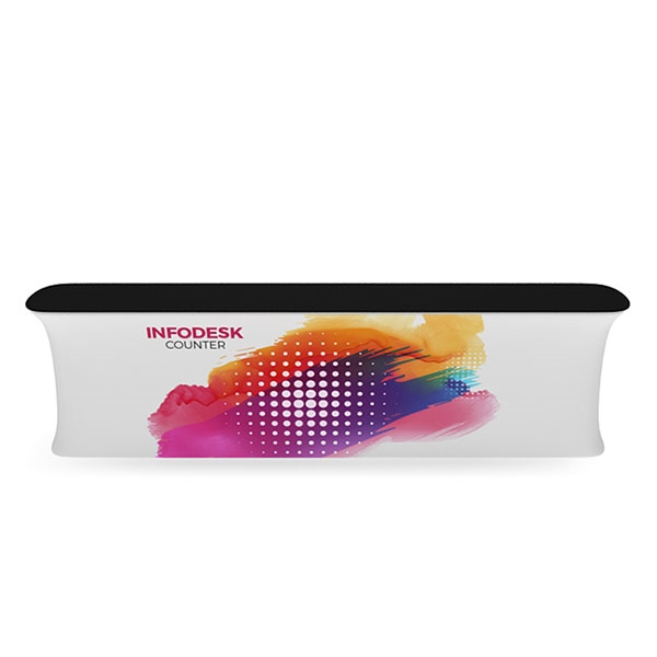 12ft Wide Waveline InfoDesk Trade Show Counter - Kit 05F | Tension Fabric Graphics