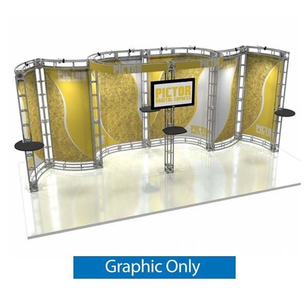 10ft x 20ft Pictor Orbital Express Truss Replacement Fabric Graphics. Create a beautiful trade show display that's quick and easy to set up without any tools with the 10x20 Magellan Truss Display. Truss displays are the most impactful exhibits
