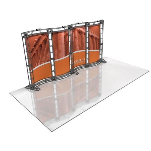 16ft Hercules 11 Orbital Express Truss Back Wall Kit with Fabric Graphics is the next generation in dynamic trade show structure. Modular and portable display truss for stage systems, trade show exhibit stands, displays and backwall booths