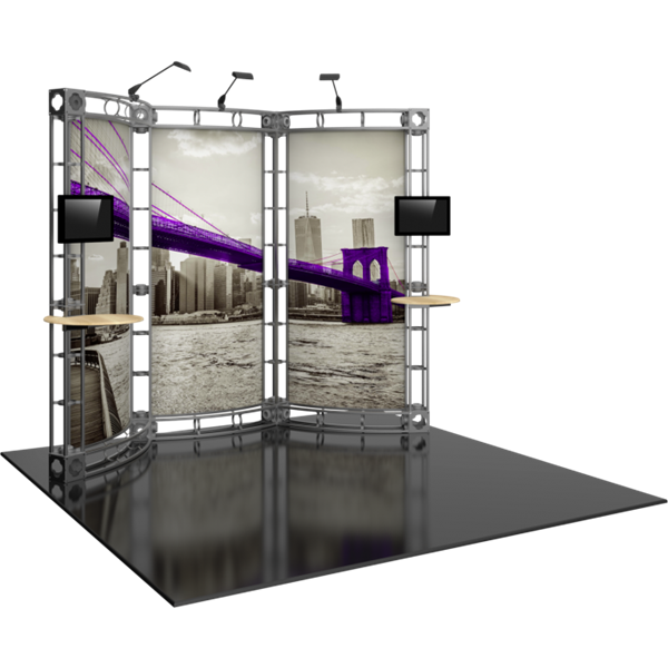10ft x 10ft Lynx Orbital Express Trade Show Truss Display with Fabric Graphics. Create a beautiful trade show display that's quick and easy to set up without any tools with the 10x10 Lynx Truss Display. Truss displays are the most impactful exhibits