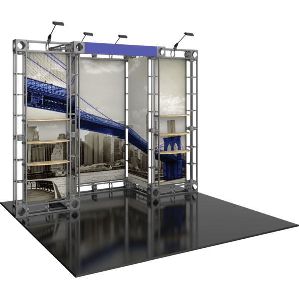 10ft x 10ft Eros Orbital Express Trade Show Truss Display Booth with Fabric Graphics is a strong, professional, ultra-slick and stylish truss booth exhibit. Orbital Express Truss will give your next tradeshow the amazing look of a full custom exhibit.