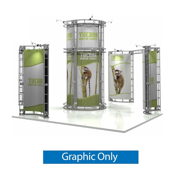20ft x 20ft Island Tucana Express Truss Display Replacement Rollable Graphic. Create a beautiful custom trade show display that's quick and easy to set up without any tools with the 10ft x 20ft Island Vega Truss Display.