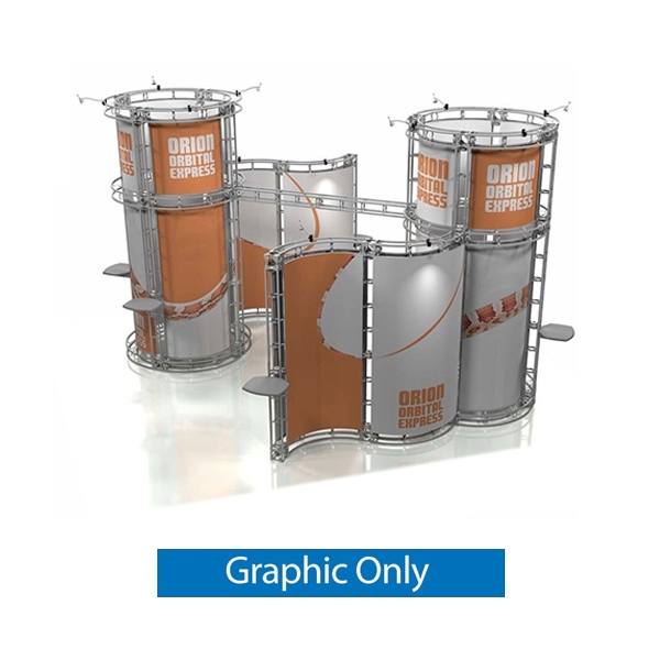 20ft x 20ft Island Orion Express Truss Display Replacement Rollable Graphic. Create a beautiful custom trade show display that's quick and easy to set up without any tools with the 10ft x 20ft Island Orion Express Truss trade show exhibit.