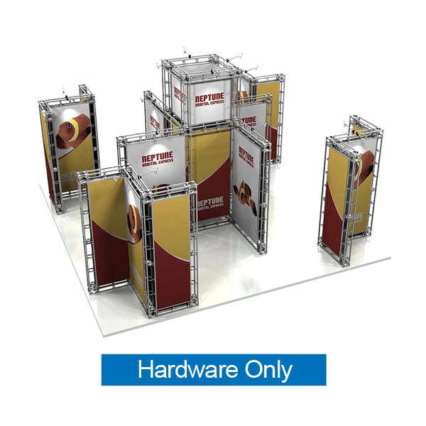 20ft x 20ft Island Neptune Orbital Express Truss Display Hardware Only is the next generation in dynamic trade show exhibits. Neptune Orbital Express Truss Kit is a premium trade show display is designed to be used in a 20ft x 20ft exhibit space