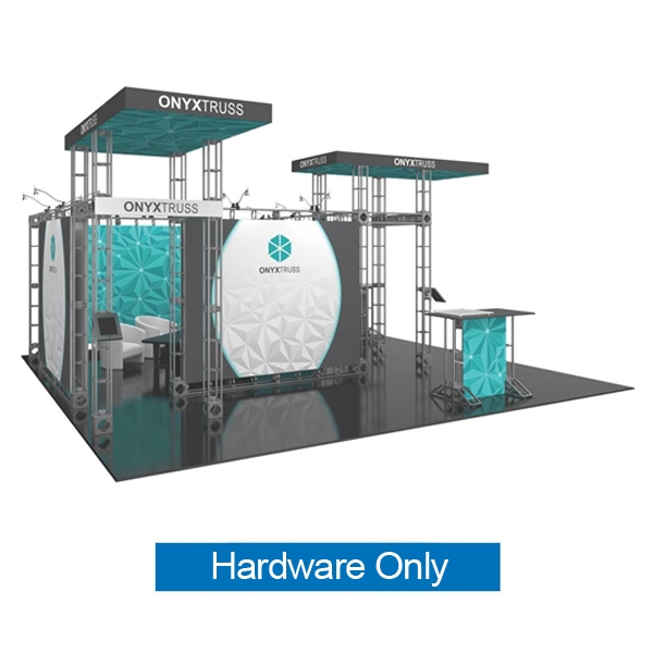 20ft x 20ft Island Onyx Orbital Express Truss Display Hardware Only is the next generation in dynamic trade show exhibits. Onyx Orbital Express Truss Kit is a premium trade show display is designed to be used in a 20ft x 20ft exhibit space