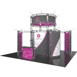 20ft x 20ft Island Titan Orbital Express Truss Display with Fabric Graphic is the next generation in dynamic trade show exhibits. Titan Orbital Express Truss Kit is a premium trade show display is designed to be used in a 20ft x 20ft exhibit space
