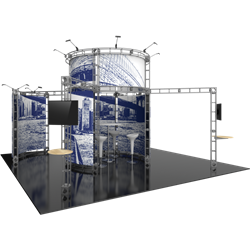 20ft x 20ft Island Atlas Orbital Express Truss Display with Fabric Graphic is the next generation in dynamic trade show exhibits. Onyx Orbital Express Truss Kit is a premium trade show display is designed to be used in a 20ft x 20ft exhibit space