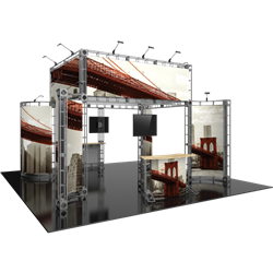 20ft x 20ft Island Aarhus Orbital Express Truss Display with Fabric Graphic is the next generation in dynamic trade show exhibits. Aarhus Orbital Express Truss Kit is a premium trade show display is designed to be used in a 20ft x 20ft exhibit space