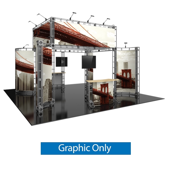 20ft x 20ft Island Aarhus Orbital Express Truss Display Replacement Rollable Graphic. Create a beautiful custom trade show display that's quick and easy to set up without any tools with the 10ft x 20ft Island Aarhus Express Truss trade show exhibit.