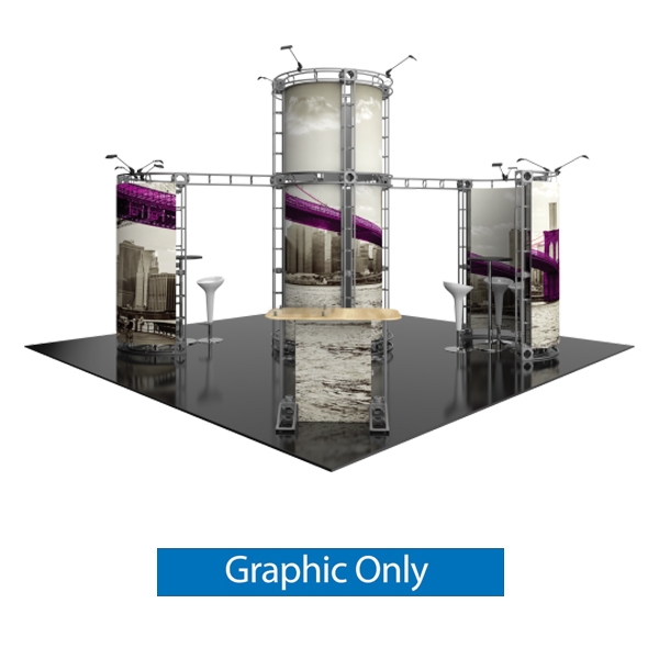 20ft x 20ft Island Zenit Orbital Express Truss Display Replacement Fabric Graphic. Create a beautiful custom trade show display that's quick and easy to set up without any tools with the 20ft x 20ft Island Zenit Express Truss trade show exhibit.