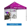 Outdoor 10ft x 10ft  Zoom Tents offer heavy duty commercial-grade popup frames designed for professional use. Canopies can customized with full color printing to display your company branding. Showcase your business name with our outdoor event tent
