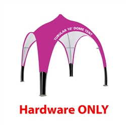 Outdoor 10ft x 10ft Tubular Dome Tent offer heavy duty commercial-grade popup frames designed for professional use. Canopies can customized with full color printing to display your company branding. Showcase your business name with our outdoor event tent