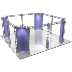 This 20 x 20 custom trade show truss system will help you stand out at the next trade show, drawing attention from across the exhibit floor.  Truss exhibits are one of the most structurally elaborate trade show displays.  They are popular with exhibitors