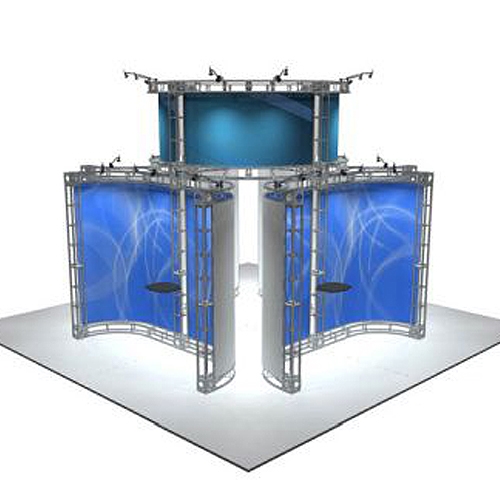 This 20 x 20 custom trade show truss system will help you stand out at the next trade show, drawing attention from across the exhibit floor.  Truss exhibits are one of the most structurally elaborate trade show displays.  They are popular with exhibitors