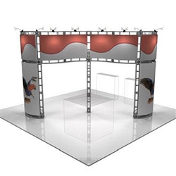 This 20 x 20 custom trade show truss system will help you stand out at the next trade show, drawing attention from across the exhibit floor.  Truss exhibits are one of the most structurally elaborate trade show displays.  They are popular with exhibitors