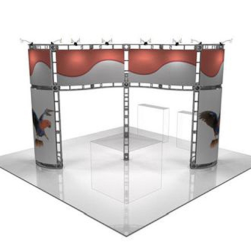 This 20 x 20 custom trade show truss system will help you stand out at the next trade show, drawing attention from across the exhibit floor.  Truss exhibits are one of the most structurally elaborate trade show displays.  They are popular with exhibitors