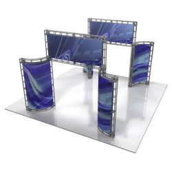 This 20 x 20 custom trade show truss system will help you stand out at the next trade show, drawing attention from across the exhibit floor.  Truss exhibits are one of the most structurally elaborate trade show displays.  They are popular with exhibitors