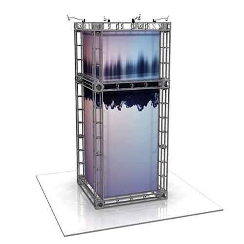 This 10 x 10 custom trade show truss system will help you stand out at the next trade show, drawing attention from across the exhibit floor.  Truss exhibits are one of the most structurally elaborate trade show displays.  They are popular with exhibitors