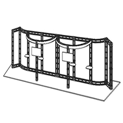 This 10 x 30 custom trade show truss system will help you stand out at the next trade show, drawing attention from across the exhibit floor.  Truss exhibits are one of the most structurally elaborate trade show displays.  They are popular with exhibitors