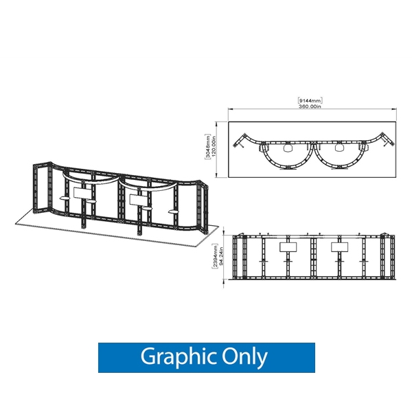 10ft x 30ft Island Canis Express Truss Display Replacement Rollable Graphic. Create a beautiful custom trade show display that's quick and easy to set up without any tools with the 10ft x 20ft Island Draco Express Truss trade show exhibit.