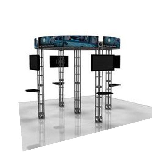 This 20 x 20 custom trade show truss system will help you stand out at the next trade show, drawing attention from across the exhibit floor.  Truss exhibits are one of the most structurally elaborate trade show displays.  They are popular with exhibitors