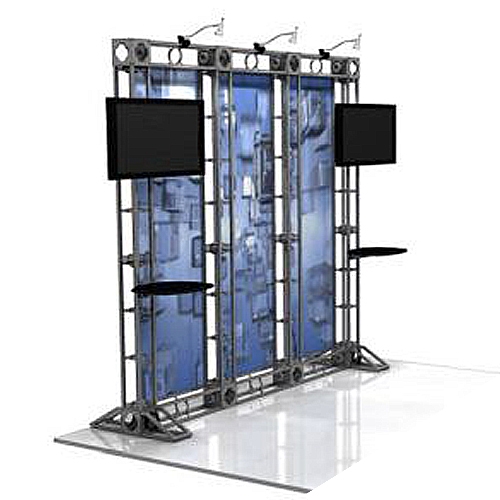 This 10 x 10 custom trade show truss system will help you stand out at the next trade show, drawing attention from across the exhibit floor.  Truss exhibits are one of the most structurally elaborate trade show displays.  They are popular with exhibitors