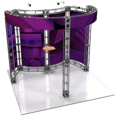 This 10 x 10 custom trade show truss system will help you stand out at the next trade show, drawing attention from across the exhibit floor.  Truss exhibits are one of the most structurally elaborate trade show displays.  They are popular with exhibitors