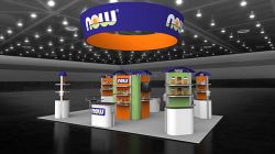 Custom trade show exhibit structures, like design # 101358V1 stand out on the convention floor. Draw eyes to your trade show booth with exciting custom exhibits & displays. We can customize any trade show exhibit or display to your specifications.
