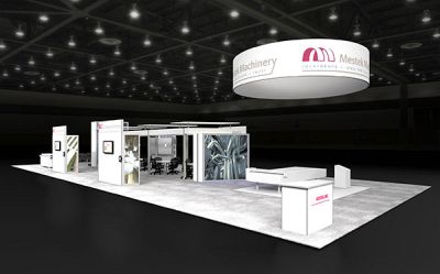 Custom trade show exhibit structures, like design # 51778R1 stand out on the convention floor. Draw eyes to your trade show booth with exciting custom exhibits & displays. We can customize any trade show exhibit or display to your specifications.