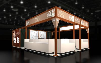 Custom trade show exhibit structures, like design # 51961R1 stand out on the convention floor. Draw eyes to your trade show booth with exciting custom exhibits & displays. We can customize any trade show exhibit or display to your specifications.