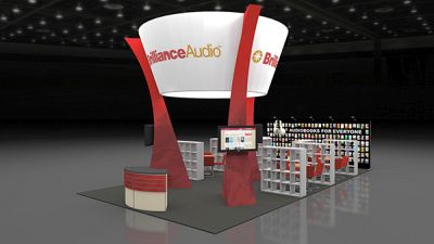 Custom trade show exhibit structures, like design # 67313 stand out on the convention floor. Draw eyes to your trade show booth with exciting custom exhibits & displays. We can customize any trade show exhibit or display to your specifications.