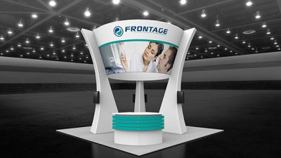 Custom trade show exhibit structures, like design # 105310V3 stand out on the convention floor. Draw eyes to your trade show booth with exciting custom exhibits & displays. We can customize any trade show exhibit or display to your specifications.