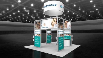Custom trade show exhibit structures, like design # 105310V5 stand out on the convention floor. Draw eyes to your trade show booth with exciting custom exhibits & displays. We can customize any trade show exhibit or display to your specifications.