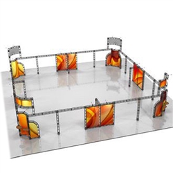 This Larger custom trade show truss system will help you stand out at the next trade show, drawing attention from across the exhibit floor.  Truss exhibits are one of the most structurally elaborate trade show displays.  They are popular with exhibitors