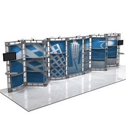 This 10 x 30 custom trade show truss system will help you stand out at the next trade show, drawing attention from across the exhibit floor.  Truss exhibits are one of the most structurally elaborate trade show displays.  They are popular with exhibitors