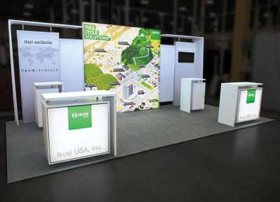 Custom trade show exhibit structures, like design # 639156 stand out on the convention floor. Draw eyes to your trade show booth with exciting custom exhibits & displays. We can customize any trade show exhibit or display to your specifications.