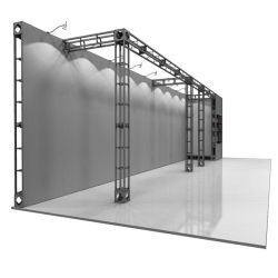 This 10 x 30 custom trade show truss system will help you stand out at the next trade show, drawing attention from across the exhibit floor.  Truss exhibits are one of the most structurally elaborate trade show displays.  They are popular with exhibitors