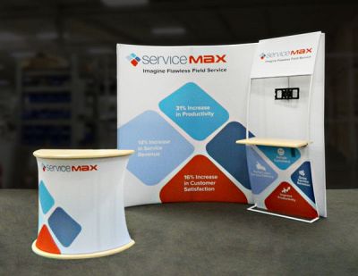 Custom trade show exhibit structures, like design # 0422255 stand out on the convention floor. Draw eyes to your trade show booth with exciting custom exhibits & displays. We can customize any trade show exhibit or display to your specifications.