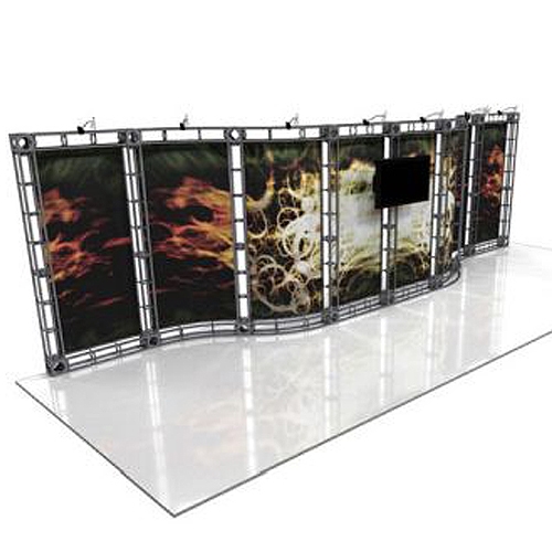 This 10 x 30 custom trade show truss system will help you stand out at the next trade show, drawing attention from across the exhibit floor.  Truss exhibits are one of the most structurally elaborate trade show displays.  They are popular with exhibitors