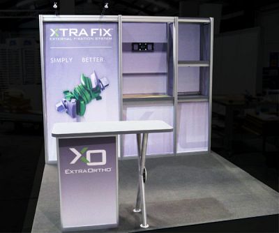 Custom trade show exhibit structures, like design # 51149 stand out on the convention floor. Draw eyes to your trade show booth with exciting custom exhibits & displays. We can customize any trade show exhibit or display to your specifications.