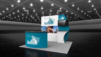 Custom trade show exhibit structures, like design # 53192 stand out on the convention floor. Draw eyes to your trade show booth with exciting custom exhibits & displays. We can customize any trade show exhibit or display to your specifications.