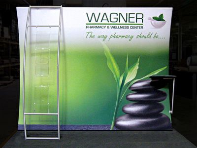 Custom trade show exhibit structures, like design # 56642 stand out on the convention floor. Draw eyes to your trade show booth with exciting custom exhibits & displays. We can customize any trade show exhibit or display to your specifications.